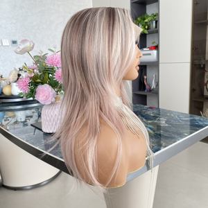 Pelucas de Encaje Sintético Suave Color Albaricoque, Resistentes al Calor, con Capas Transparentes, para Mujer, Moda 2026 - Product Image 6