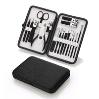 Ensemble de manucure de 18 pièces, kit de coupe-ongles miniature de voyage, outils de soin des pieds, kit de toilettage en acier inoxydable