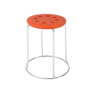 Modern Colorful Plastic Seat <strong>Bright</strong> <strong>Color</strong> Metal Base Stackable Round Shape Stool <strong>Chair</strong> for Sale