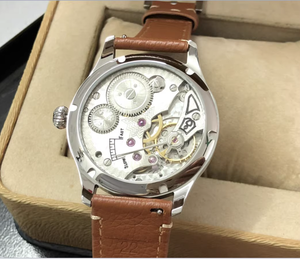 <span class=keywords><strong>Janson</strong></span> GR147-20 Mechanische Taucher uhr Edelstahl Leder armband Saphirglas Zifferblatt Analog Display 3BAR Wasseruhr - Product Image 6