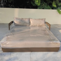 Chaise longue double inclinable en aluminium noir pour extérieur, résistante aux intempéries, prix d'usine