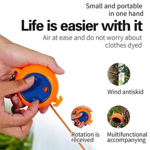Corde à linge d'extérieur portable, coupe-vent et antidérapante, corde à linge rétractable d'intérieur, invisible et sans perçage - Product Image 2