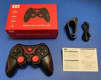 Joystick Gamepad Nirkabel Bluetooth X3 untuk PC, Kontroler Game BT3.0 untuk Ponsel, Tablet, dan TV Box dengan Penyangga