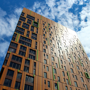 Panneau composite en aluminium 4x8 ACP ACM avec finition bois, façade murale extérieure, panneau Alu Cobond, revêtement métallique, <span class=keywords><strong>prix</strong></span> - Product Image 4