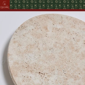 Lámpara de Pared Circular Plana de Travertino Beige Natural para Entrada, Dormitorio o Escalera, con Retroiluminación, Diseño Personalizado OEM ODM GOLDKING - Product Image 3