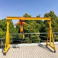 Mini-grue portique mobile électrique sans rail à double poutre, réglable en hauteur, à roues en caoutchouc, 6 tonnes, pour préfabriqués