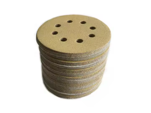 <strong>Hook</strong> <strong>and</strong> <strong>Loop</strong> Professional 6 Inch 80 Grit Sanding Discs Round Sanding Disc Yellow Sandpaper Disc for Polishing - Product Image 3