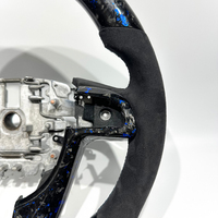 Volant sport en fibre de carbone forgée bleu à motif de football personnalisé de luxe, adapté à Pontiac Holden VE G8
