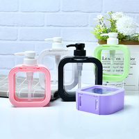 Vente en gros 300ml 500ml carré rose violet cosmétique désinfectant pour les mains distribution PET shampooing lotion pompe bouteille