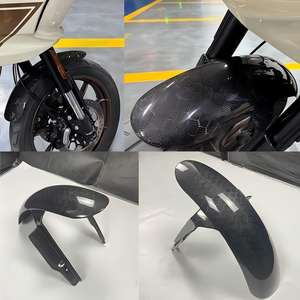 Compatible avec les modèles Harley-Davidson <span class=keywords><strong>Lowrider</strong></span> S et Breakthrough 117, garde-boue avant en fibre de carbone modifié - Product Image 4