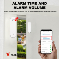 Capteur de contact de porte intelligent WiFi Tuya WL-19KWT, capteur magnétique de porte/fenêtre WiFi Tuya avec alarme sonore de 80 dB, sécurité domestique