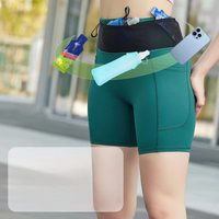 MAYYOUNG Short de yoga taille haute pour femme avec poche pour téléphone portable Collants de compression extensibles pour fitness