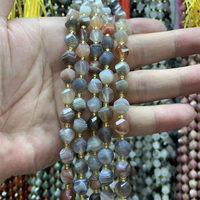 Perles d'agate en pierre naturelle de 9-10 mm, facettées, pour la fabrication de bijoux (bracelets, colliers), 15 pouces, tendance, 55g, fil.