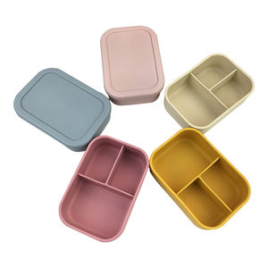 2025 logotipo personalizado horno seguro Lancheira <span class=keywords><strong>Caja</strong></span> De Bento Cake Sushi Box silicona 3 compartimentos Bento Lunch Box Set para adultos chico - Product Image 1