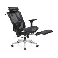 Chaise de bureau exécutive en maille avec repose-pieds rétractable, appui-tête réglable et contrôle de la profondeur du siège pour salle d'étude