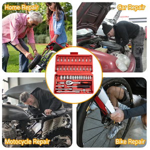 Wholesale NEW Car Repair Tool Kit 46 Piece/Set 1/4-Inch <b>Socket</b> Set <b>Ratchet</b> Torque Wrench Auto Repairing - Product Image 6