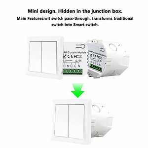 <span class=keywords><strong>Module</strong></span> de <span class=keywords><strong>commande</strong></span> de rideau automatique <span class=keywords><strong>WiFi</strong></span> RF à code <span class=keywords><strong>roulant</strong></span>, interrupteur pour moteur de <span class=keywords><strong>volet</strong></span> <span class=keywords><strong>roulant</strong></span> électrique, télé<span class=keywords><strong>commande</strong></span> sans fil Tuya, compatible Alexa et Google, portée 30m - Product Image 5