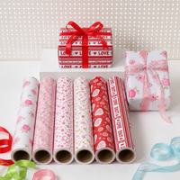 Papier cadeau romantique pour la Saint-Valentin - Imprimé Cœur Rouge & Amour, Emballage Cadeau Festif pour Mariages et Anniversaires