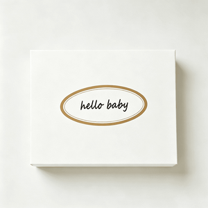 Caja de Regalo Rígida de Dos Piezas con Tapa y Base, con Logotipo en Lámina Dorada e Impresión de Puntos, <span class=keywords><strong>para</strong></span> Regalos de Ropa de Bebé <span class=keywords><strong>Recién</strong></span> Nacido - Product Image 2