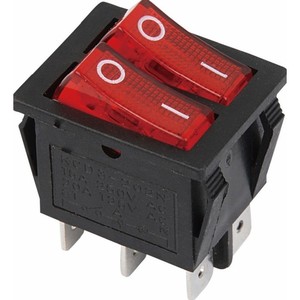 Interruptor Basculante Doble Iluminado, 6 Contactos, 16A 250V AC, 20A 125V AC - Product Image 1