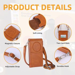Ranuras para tarjetas de crédito Llevar Crossbody Power Bank batería pu bolsa de cuero para Apple Vision <span class=keywords><strong>Pro</strong></span> - Product Image 4
