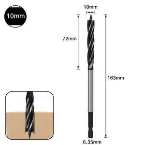 HSS coclea Twist Bit 4 flauti legno trapano a gambo esagonale 8-35mm taglio rapido <span class=keywords><strong>falegname</strong></span> strumento punta di foratura per legno taglio tuta - Product Image 3