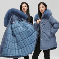 2025 hiver imperméable et coupe-vent femme courte à capuche Parker doudoune avec col en fourrure pour les jours froids