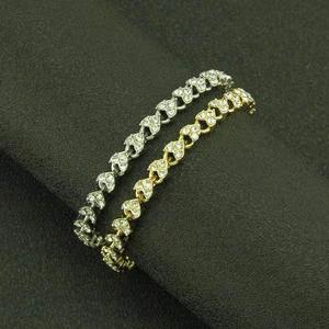 Pulsera de cristal romano de lujo para mujer, pulseras de cadena de corazón a la moda, brazalete de diamantes de imitación, accesorios de joyería nupcial para boda, regalos - Product Image 6