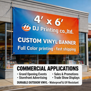 Striscione Impermeabile Personalizzato in Vinile, Stampa a Colori su PVC, Insegna Pubblicitaria con Occhielli per Negozi - Product Image 3