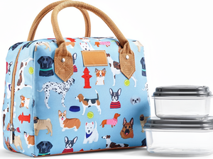Frische, isolierte Lunchtasche aus Polyester für Damen, groß, schmutzabweisend, mit Reißverschluss, <span class=keywords><strong>Bloomington</strong></span> Dogs-Motiv - Product Image 3