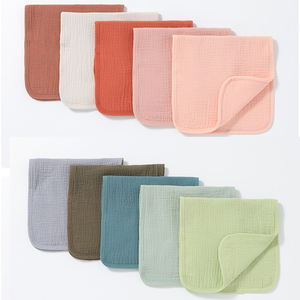 モスリンおしゃぶりクロス 男女兼用ベビー用品 吸収性おしゃぶりクロス カラフルモスリンベビービブ 赤ちゃん用 無地ソフトコットン布 - Product Image 1