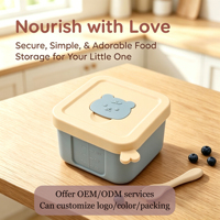Conteneur portable pour aliments pour bébés avec blocs réfrigérants, boîte de rangement alimentaire miniature en silicone réutilisable pour l'extérieur, tasse à eau, vaisselle