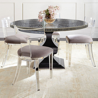 Chaise d'appoint moderne en acrylique transparent avec coussin en velours, chaise de salle à manger de luxe, chaise de bureau pour hôtel