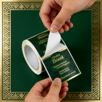 Rouleau d'autocollants adhésifs personnalisés de haute qualité, impression dorée, étiquette privée pour emballage cosmétique de luxe, imperméable