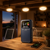 Kit d'éclairage solaire domestique 4 ampoules LED Panneau solaire monocristallin Batterie au lithium Sortie USB DC pour maison, urgence, camping