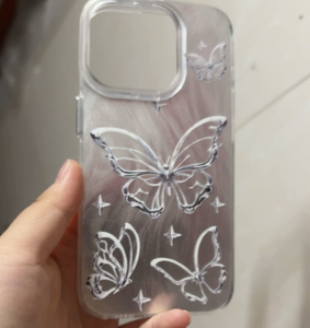 Moda Glitter Cover a farfalla argento per <span class=keywords><strong>iPhone</strong></span> 13 12 16 17 Pro Max Case di lusso per ragazze con Design a farfalla custodie per telefoni cellulari - Product Image 6
