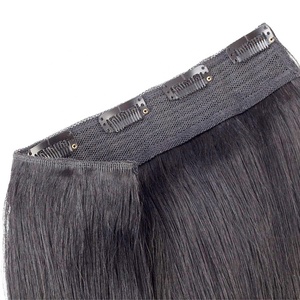 Meilleure vente Extensions de cheveux 100% humains, vraies, naturelles, Remy, une seule pièce, à clipser, lisses, ondulées, double épaisseur - Product Image 5
