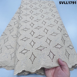 Encaje Suizo de Algodón Africano Nigeriano Ecológico y Sostenible, Tela de Encaje Seco Bordado, Vestido de Mujer Sexy de Lujo - Product Image 3