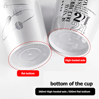 Gobelets en plastique polypropylène (PP) avec étiquetage en moule (IML) argenté métallisé de 360/500/700 ml, adaptés au café