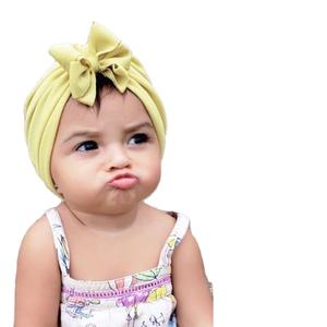 หมวกผ้าโพกหัวผ้าฝ้ายนุ่มสีทึบแฟชั่นผ้าโพกหัวที่กำหนดเองสำหรับเด็กทารก - Product Image 1