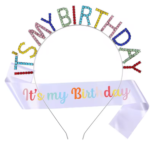 Hete Verkoop Het Is Mijn Verjaardag Sjerp Crystal Tiara Hoofdband Set Voor Vrouwen Meisjes Kit Strass Kroon Prom Verjaardagsfeest Benodigdheden - Product Image 6