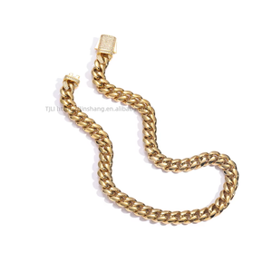 12MM <b>Cuban</b> Necklace, Men's Copper Full Zirconium Necklace, Stainless Steel Spring Buckle <b>Cuban</b> <b>Chain</b> Tanjing Fashion - Product Image 5