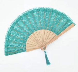 Cerisier bois 23cm main ventilateur dentelle danse mariage Rave ventilateur espagnol pliant ventilateur - Product Image 6
