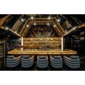 Conjunto de muebles de <span class=keywords><strong>Bar</strong></span> de diseño de pared Interior de club nocturno, barra de cerveza Led de acero inoxidable, mesas y sillas de <span class=keywords><strong>Bar</strong></span> alto para restaurante - Product Image 1