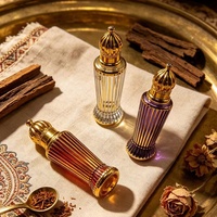 Botol Roller Minyak Esensial Parfum Mini Portabel 12 ml Botol Roll-On Kaca dengan Tutup Emas Desain Unik untuk Kemasan Kosmetik