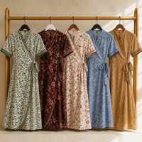 Robe pour femme à imprimé vintage très demandée, motif rétro, style bohème