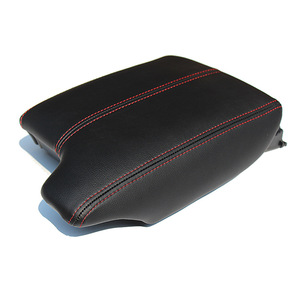 Cubierta de Cuero para Reposabrazos Central Delantero de Honda Accord 9na Generación, Caja de Almacenamiento con Costuras Negras y Rojas, Modificación Interior - Product Image 1