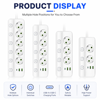 Multiprise industrielle personnalisée avec prise EU 3/4/5/6 prises et 4/6 ports USB, rallonge multi-prises, coque ignifuge