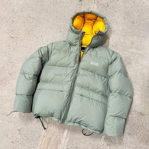 Winter Wear Custom Design Padded <b>Puffer</b> <b>Jacket</b> Men Zipper Oversized Blank Coats <b>Crop</b> Quilted Bubble Black <b>Puffer</b> Down <b>Jackets</b> - Product Image 3
