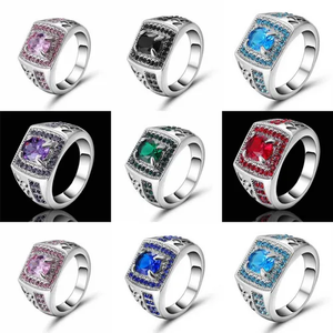 Lustergem 10k 14k 18K vàng rắn Lab Grown ngọc lục bảo với moissanite Nhẫn kim cương GRA 6x8mm 3ct cho nam giới - Product Image 6